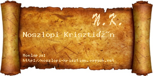 Noszlopi Krisztián névjegykártya